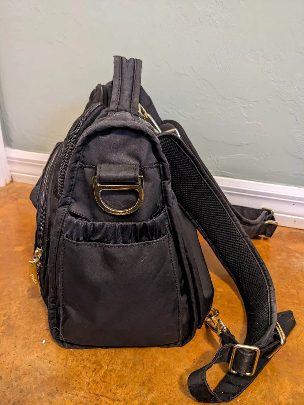 Ju-Ju-Be BFF Monarch Black Diaper Bag w/Changing Pad, Shoulder & Backpack Straps